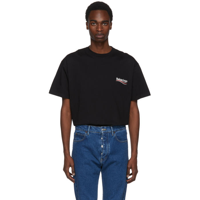 Balenciaga Black Campaign Logo T-Shirt Balenciaga