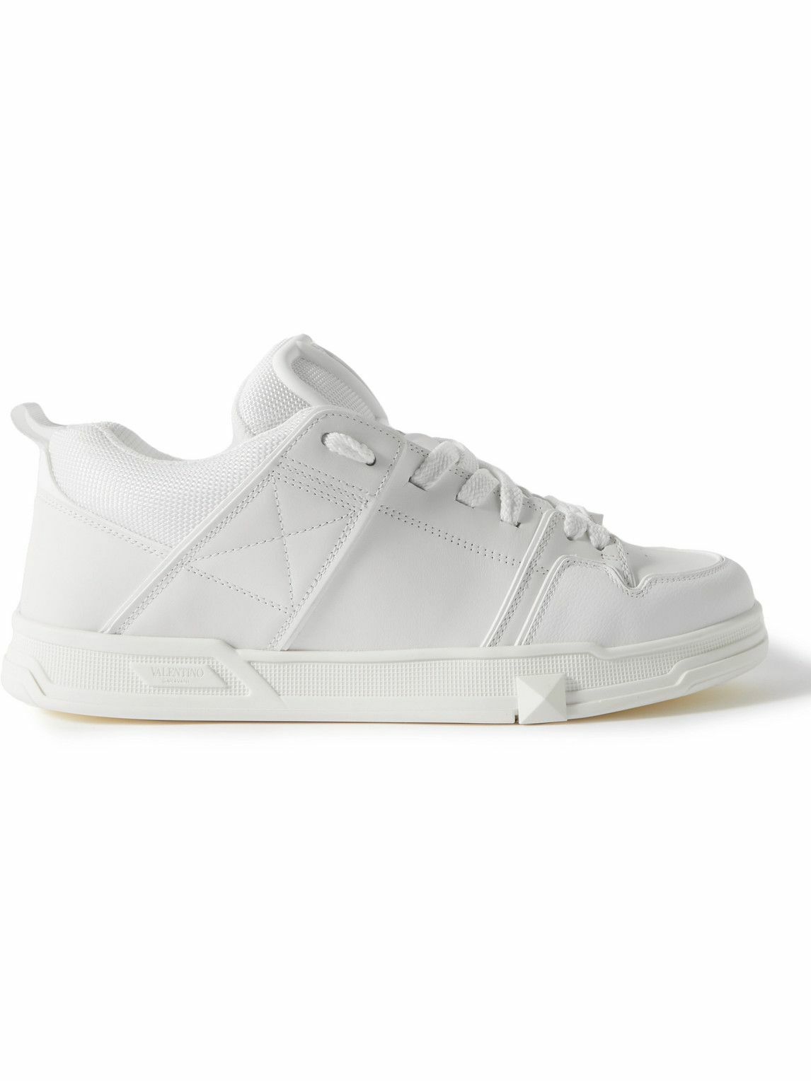 Valentino - Valentino Garavani Logo-Detailed Leather and Mesh Sneakers ...