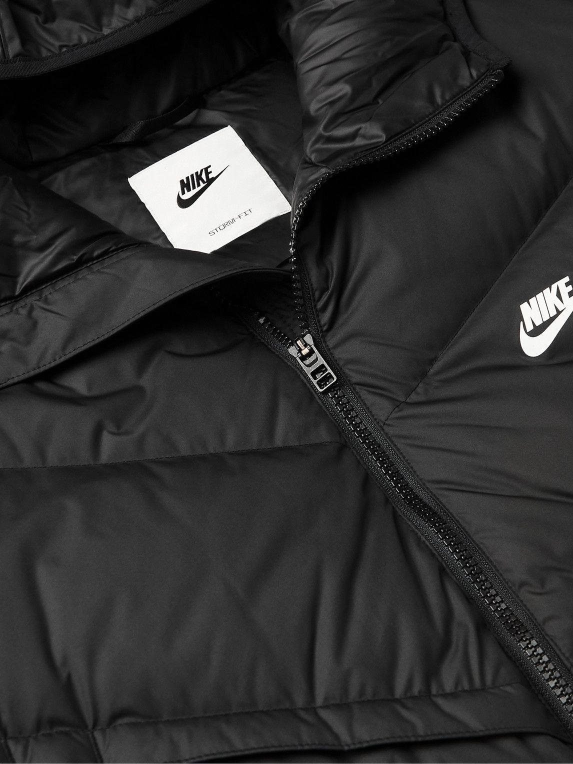 nike quilted zip front hooded jacket