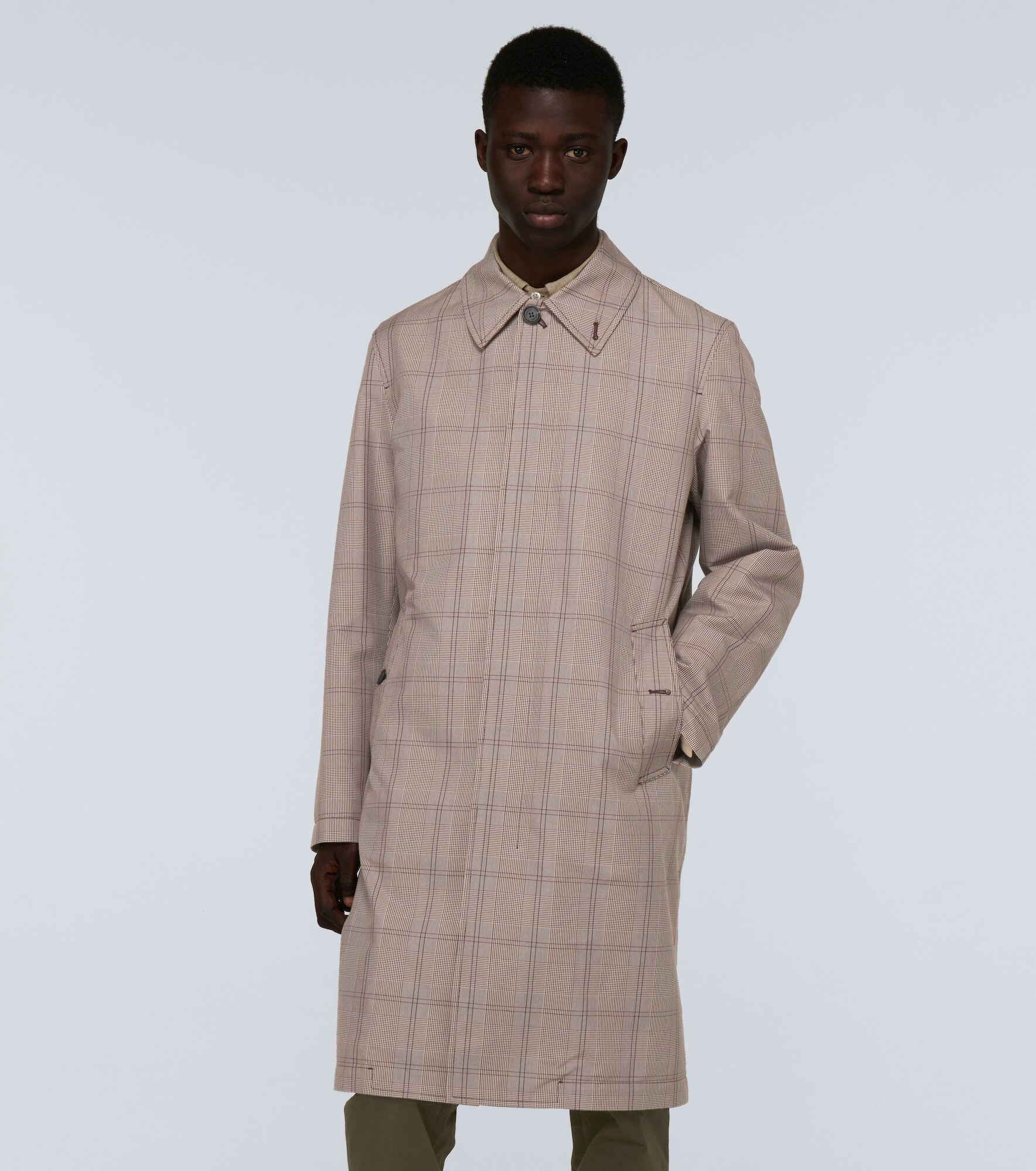 Caruso - Prince of Wales checked trench coat Caruso