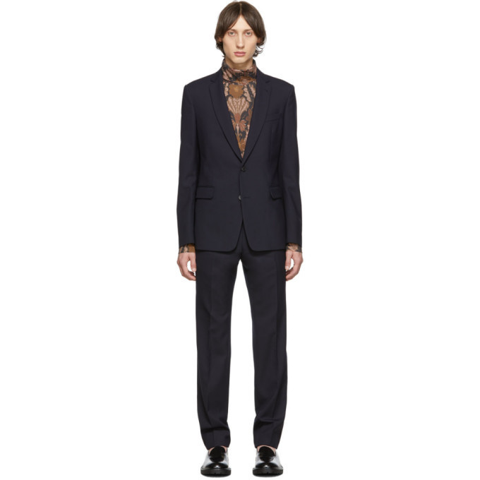 Dries Van Noten Navy Kayne Suit Dries Van Noten