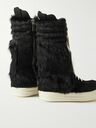 Rick Owens - Cargo Basket Faux Fur and Leather High-Top Sneakers - Black