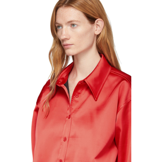 We11done Red Satin Shirt We11done