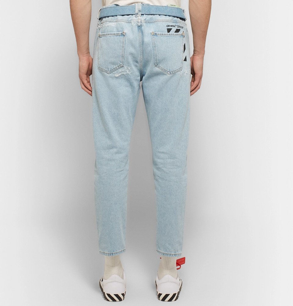 off white ripped jeans mens