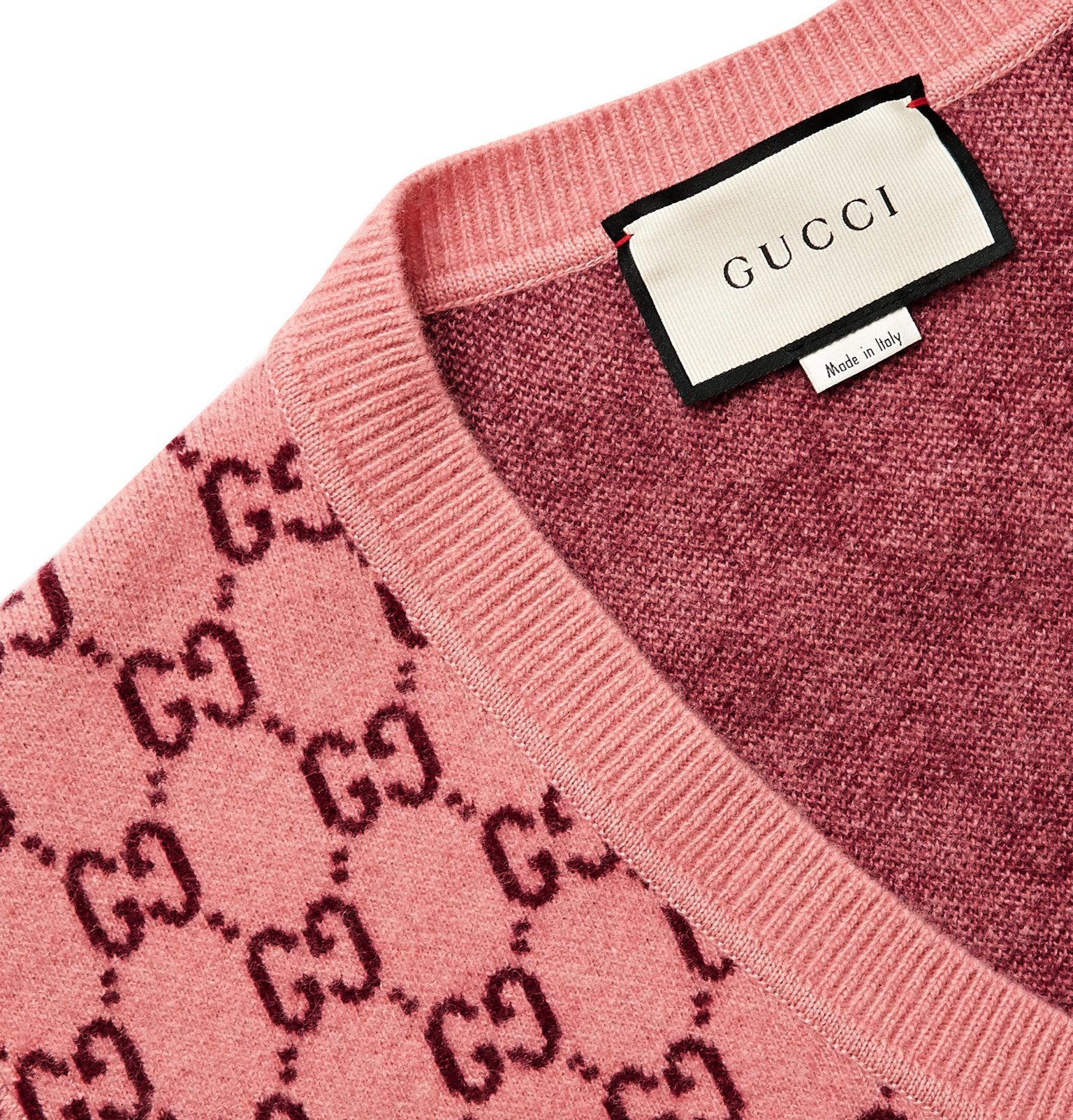 Gucci - Logo-Jacquard Wool and Cashmere-Blend Sweater - Pink Gucci