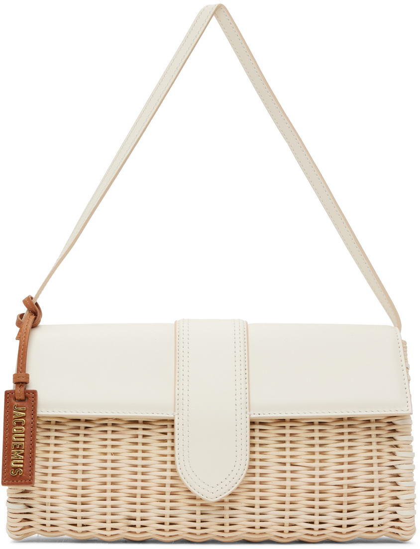 Jacquemus OffWhite Le Raphia 'Le Bambino Long Osier' Bag Jacquemus