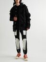 Rick Owens - Larry Tapered Leather-Panelled Cotton-Twill Drawstring Trousers - Black