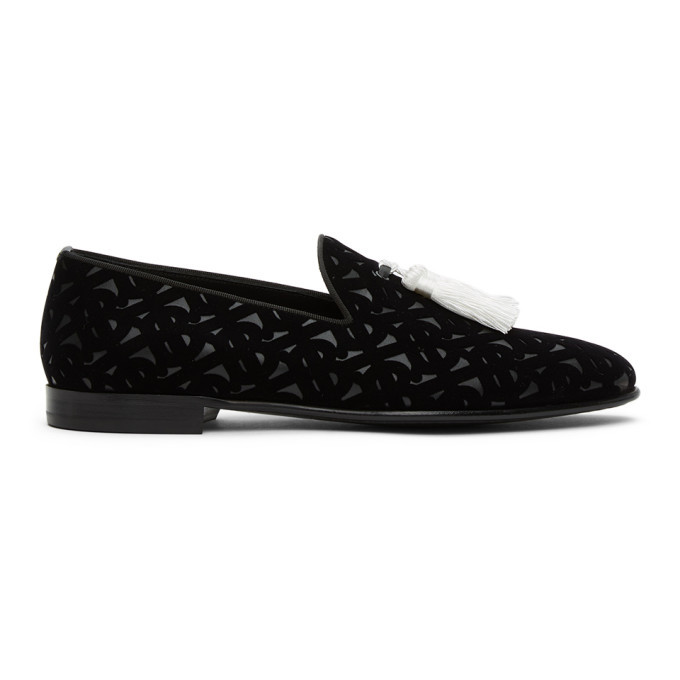 black velvet tassel loafers