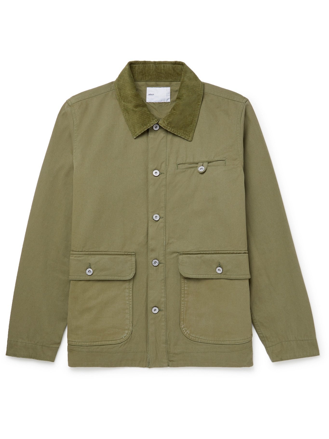 ADSUM - Corduroy-Trimmed Cotton-Twill Chore Jacket - Green Adsum