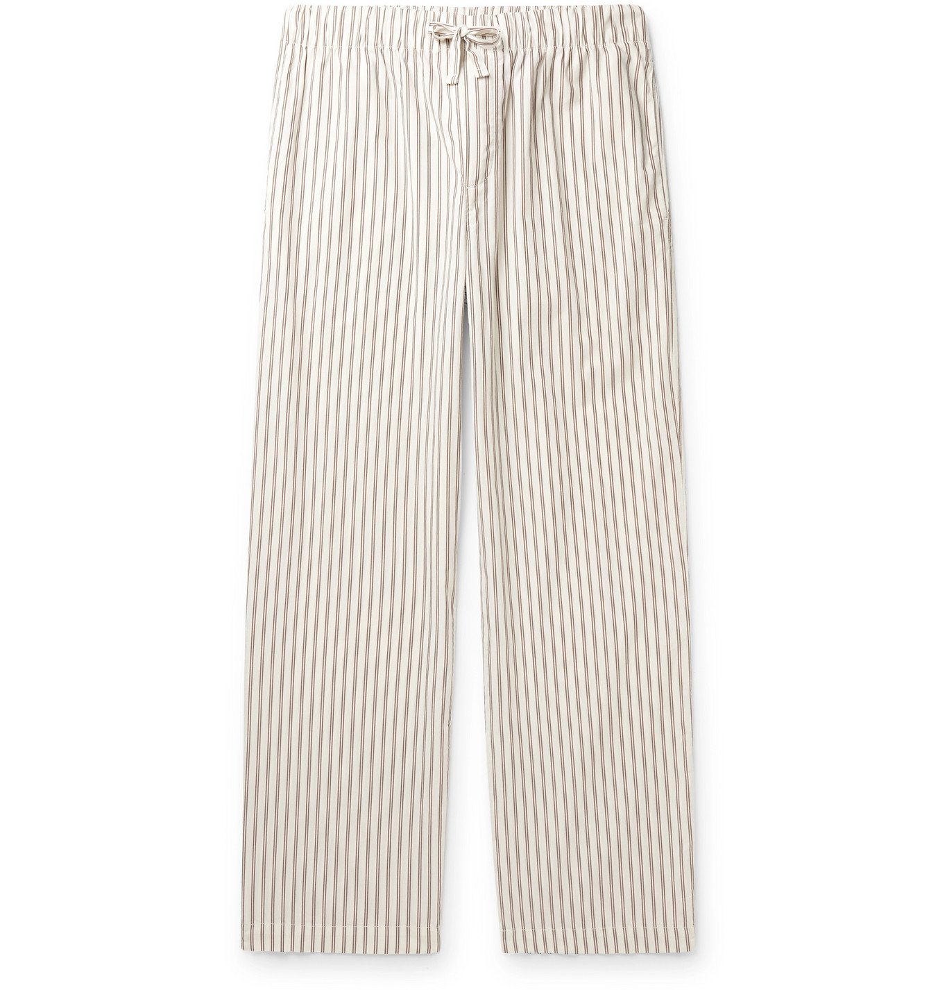 TEKLA - Striped Organic Cotton-Poplin Pyjama Trousers - White Tekla Fabrics