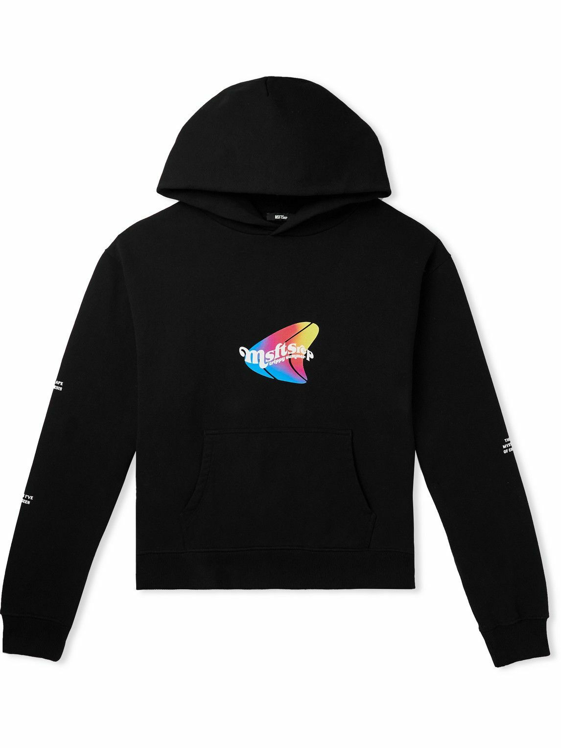 MSFTSrep - Logo-Print Cotton-Jersey Hoodie - Black MSFTSrep