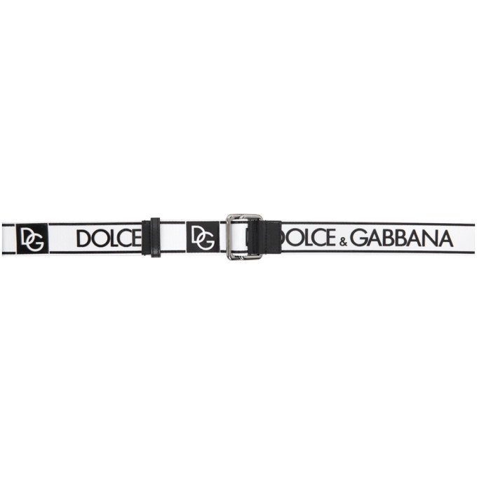 Dolce and Gabbana White Logo Tape Belt Dolce & Gabbana