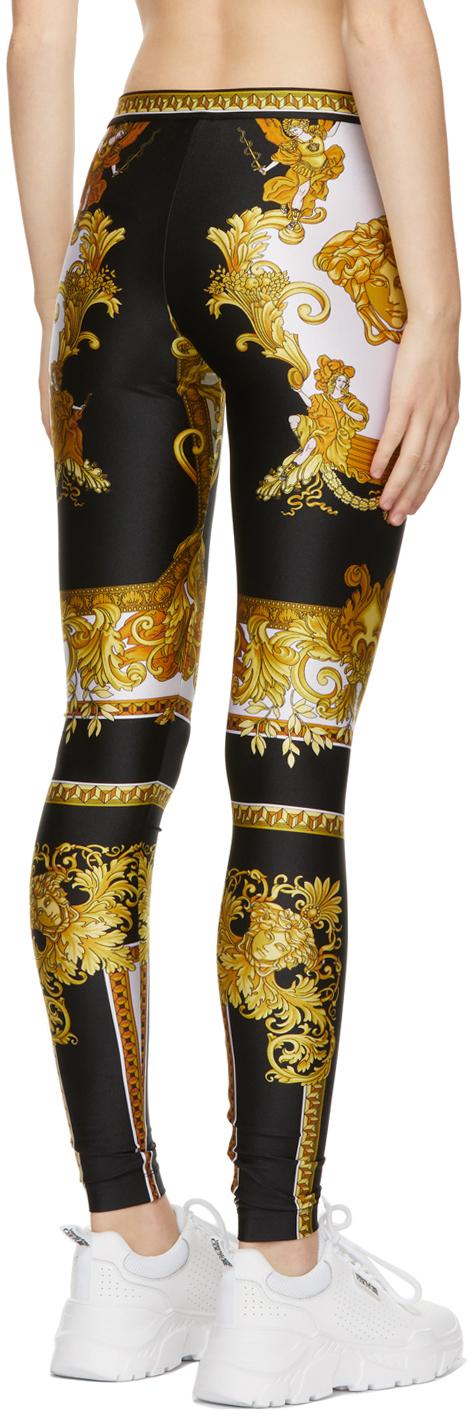 Versace Black Medusa Renaissance Print Leggings Versace