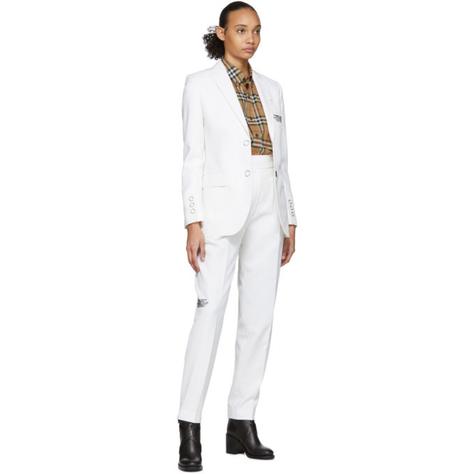 Burberry White Sidon Blazer Burberry