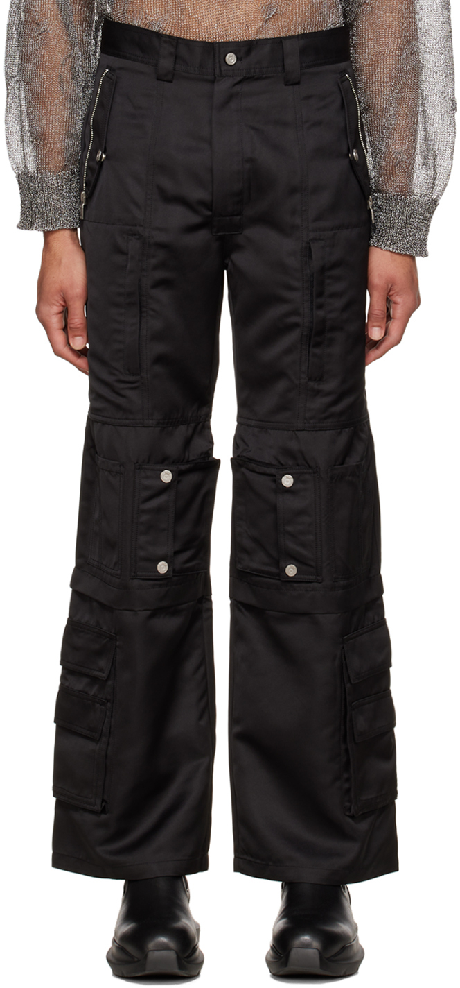 C2H4 Black Military Work Cargo Pants C2H4
