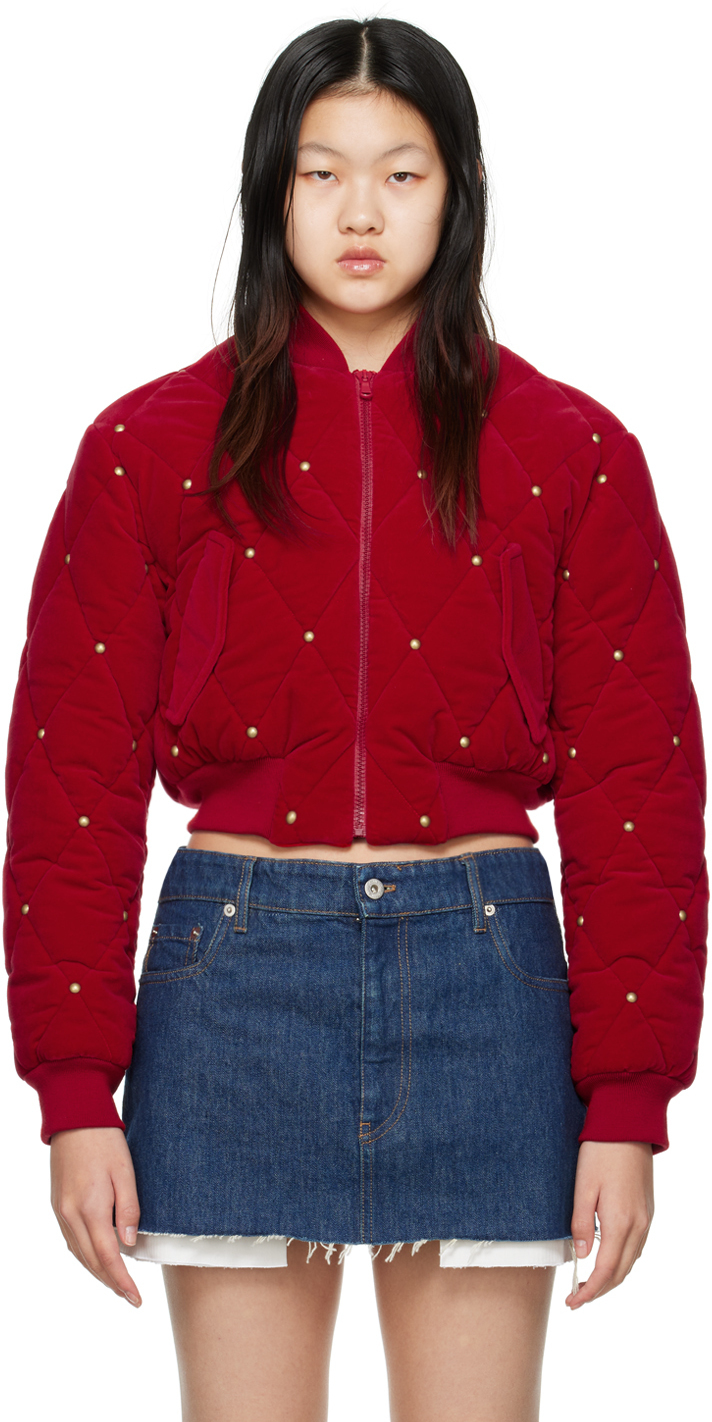 Photo: Moschino Red Quilted Bomber