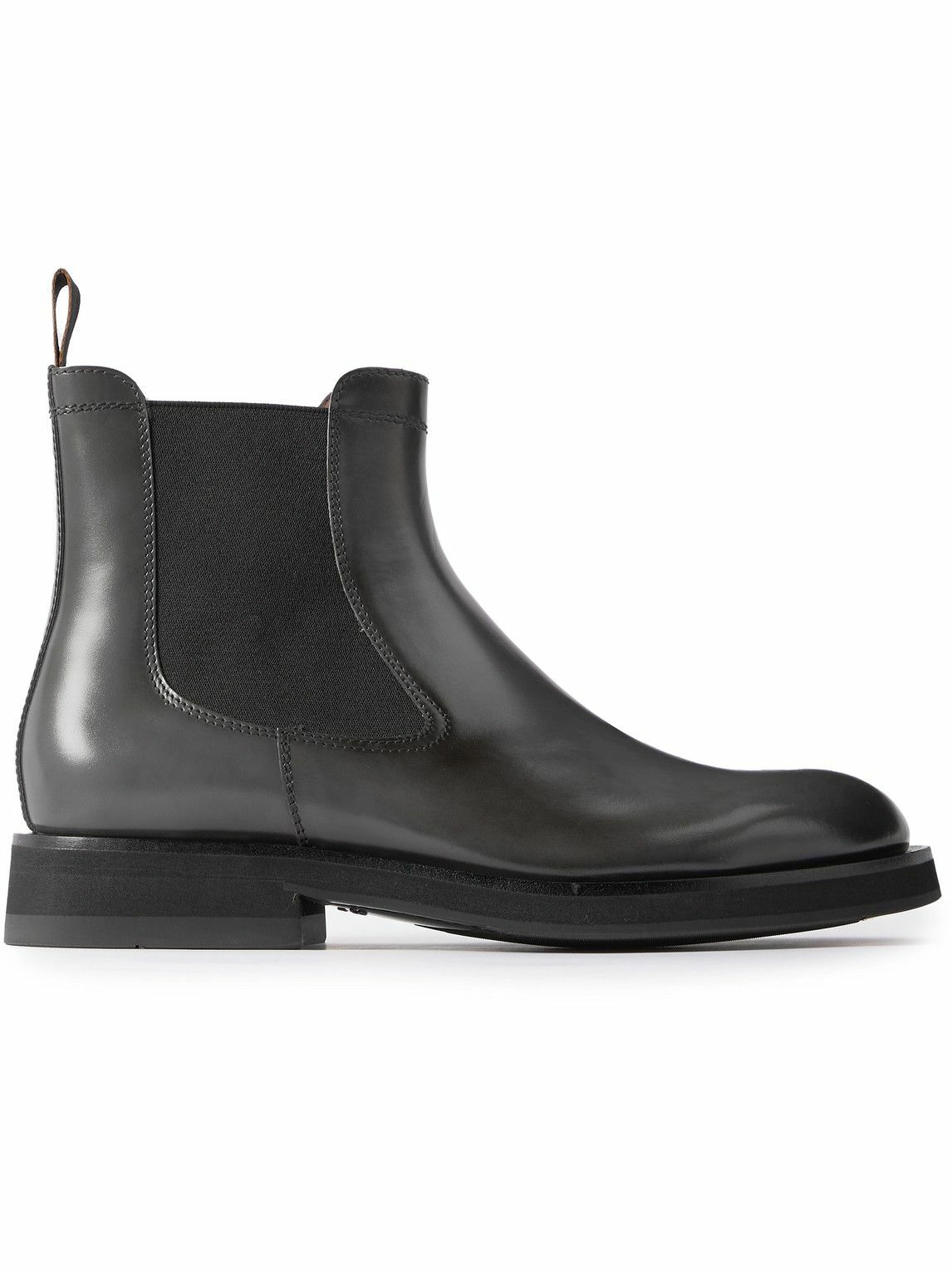 Santoni PolishedLeather Chelsea Boots Gray Santoni