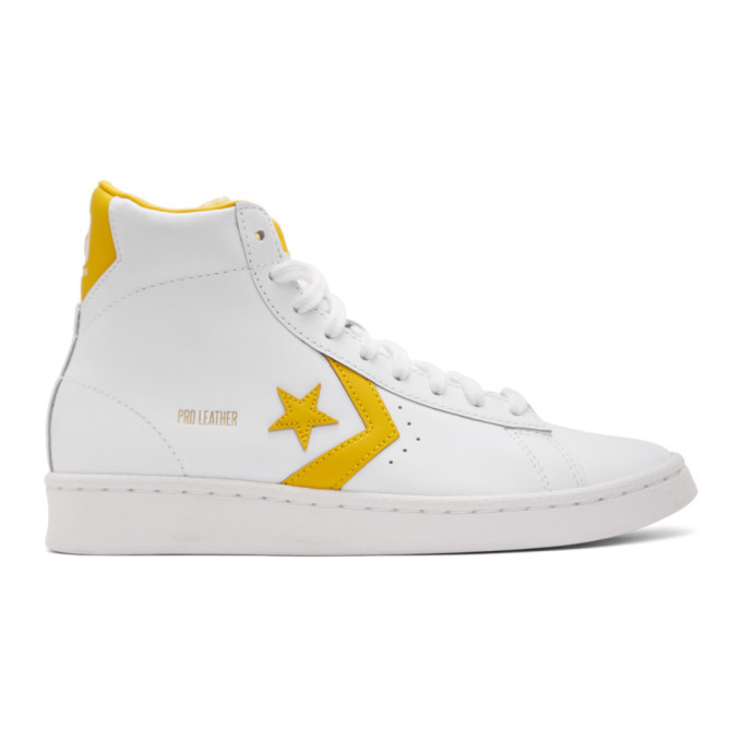 Yellow Leather Pro Mid Sneakers Converse