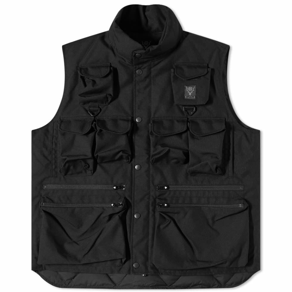 South2 West8 Men's Multi-Pocket Zipped Down Vest in Black South2 West8