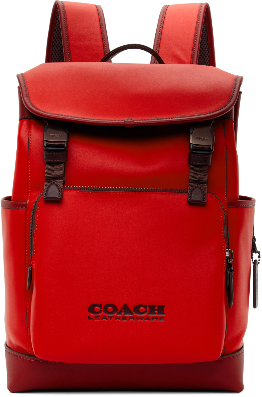 Coach 1941 Red League Flap Backpack Coach 1941