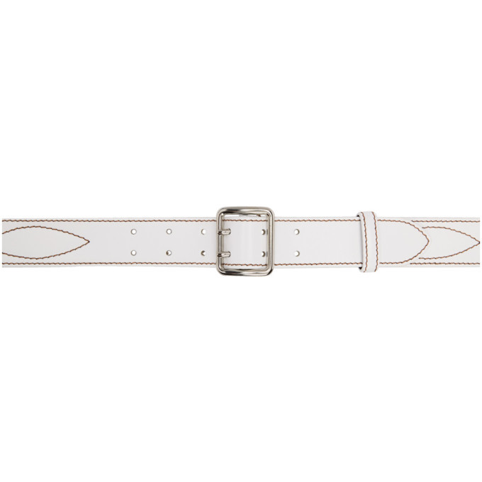 white cowboy belt