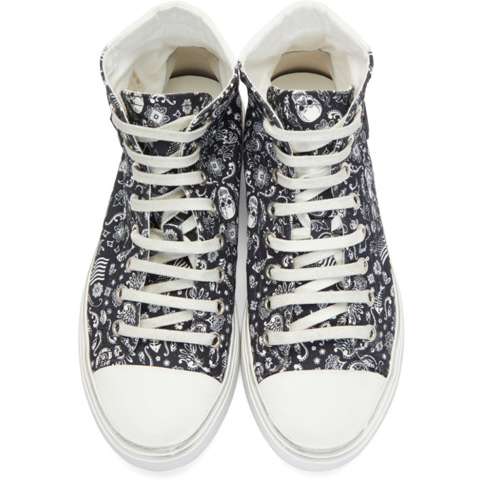 Saint Laurent Black Bandana Bedford Sneakers Saint Laurent