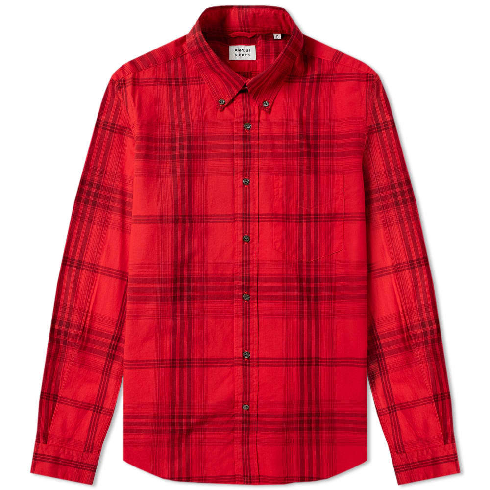 Aspesi Button Down Madras Check Shirt 