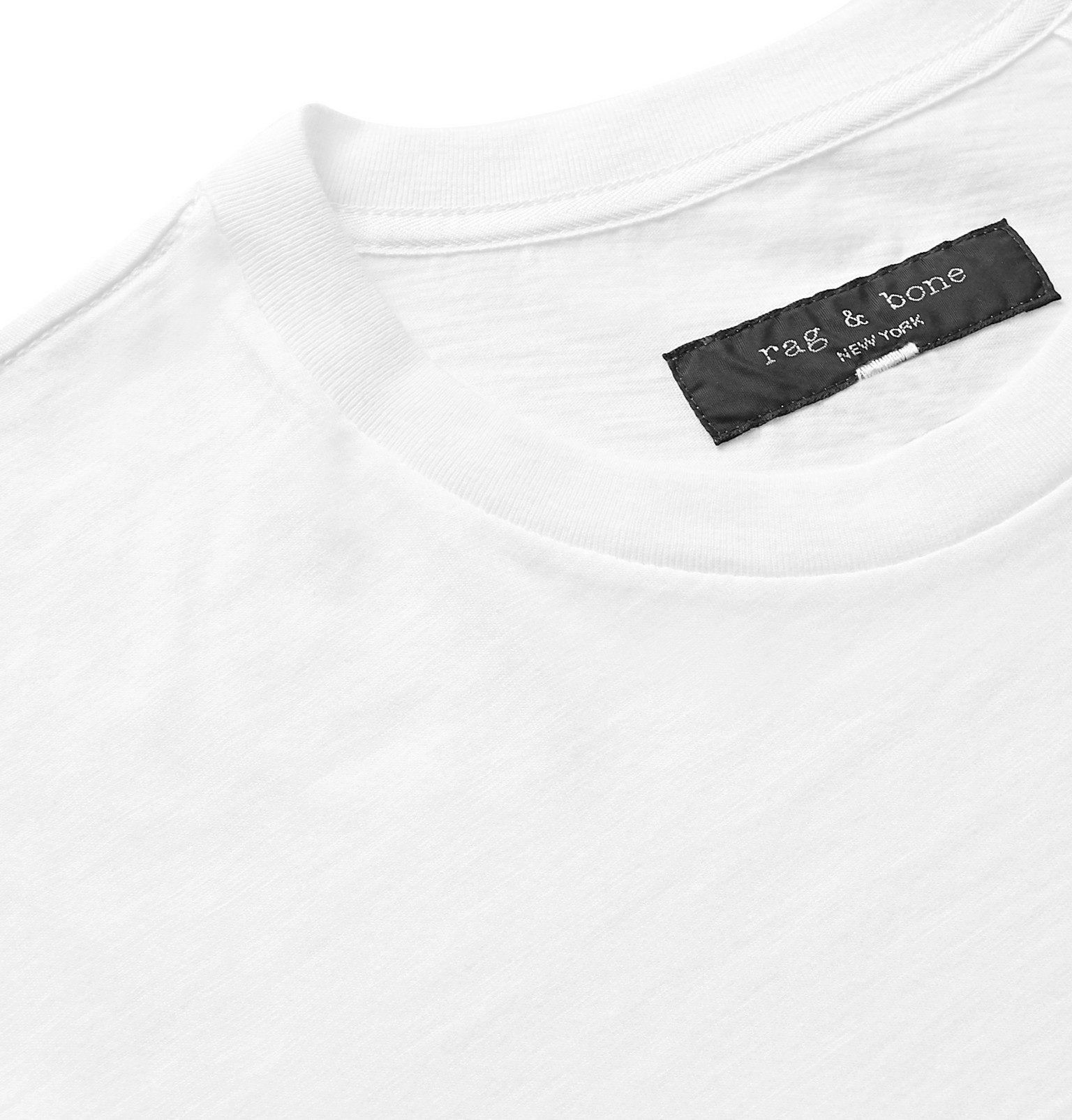 rag & bone - Logo-Appliquéd Cotton-Jersey T-Shirt - White Rag and Bone