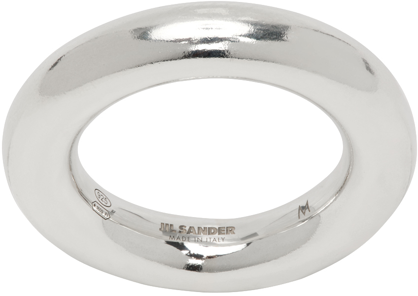 Jil Sander Silver Classic Chevalier Ring Jil Sander