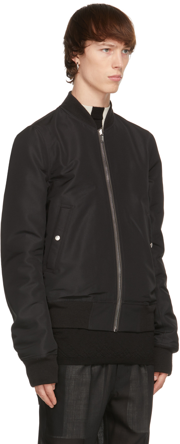 Rick Owens Reversible Black & Purple Cropped Flight Bomber Jacket