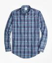 Brooks Brothers Men's Regent Regular-Fit Sport Shirt, Non-Iron Multi-Plaid | Blue