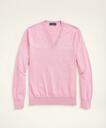 Brooks Brothers Supima Cotton V-Neck Sweater | Pink