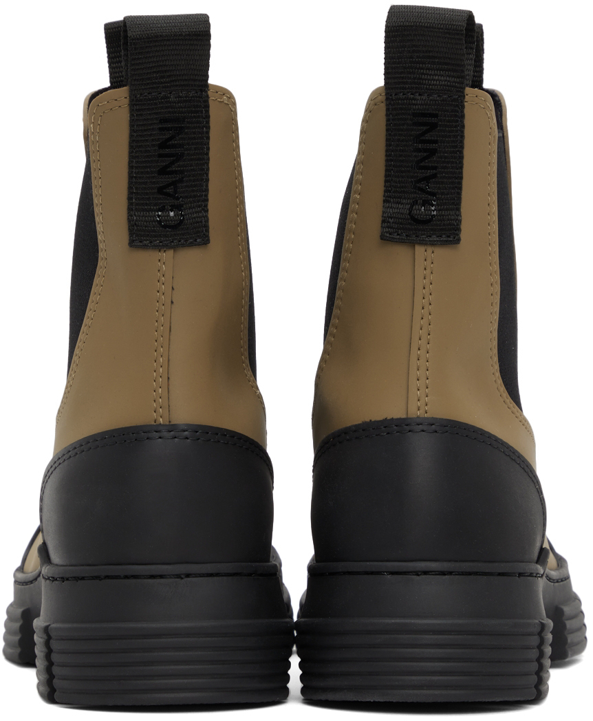 GANNI Brown Recycled Rubber City Boots GANNI