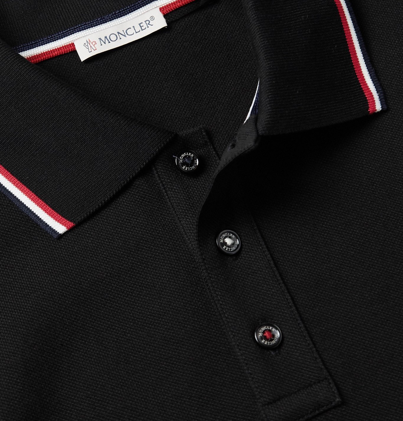 MONCLER - Slim-Fit Contrast-Tipped Logo-Appliquéd Cotton-Piqué Polo ...
