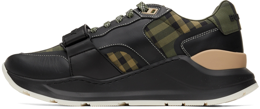 Burberry Green & Black Ramsey Low Sneakers Burberry