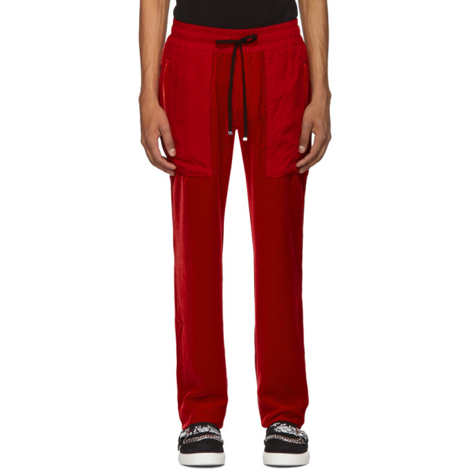 Amiri Red Velvet Commando Patch Lounge 