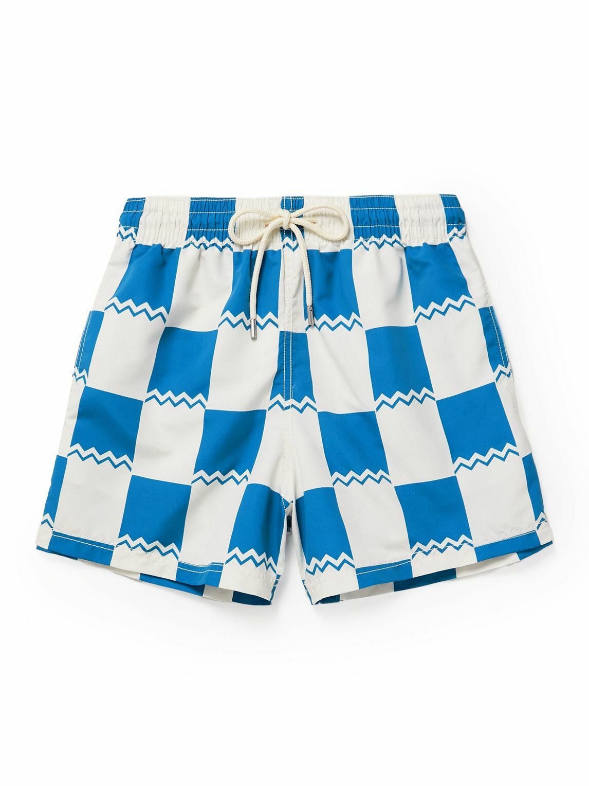 Atalaye - Otzea Mid-Length Printed Recycled Swim Shorts - Blue Atalaye