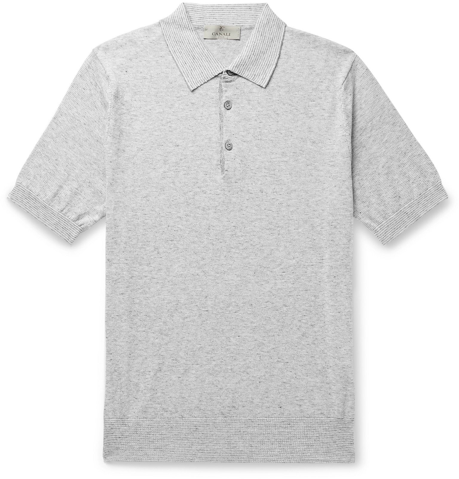 knitted cotton polo shirt