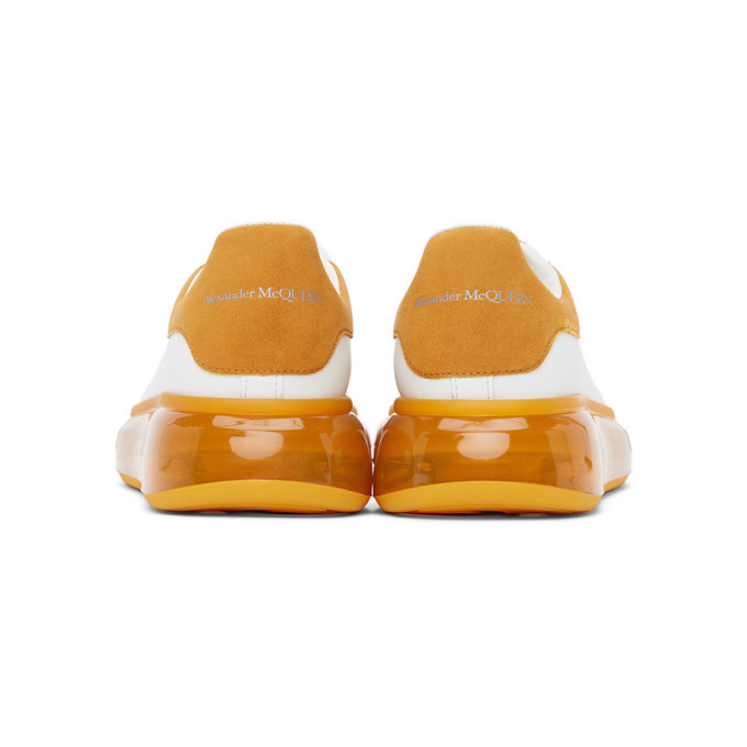 orange and white alexander mcqueen sneakers