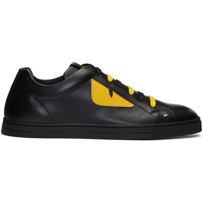 Fendi Black and Yellow Bag Bugs Sneakers Fendi