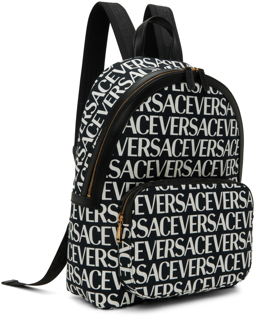 Versace Black Allover Backpack Versace