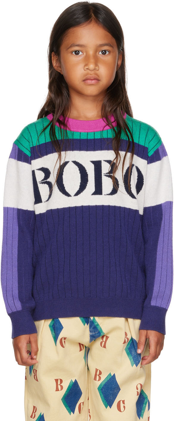 Bobo Choses Kids Navy Color Block Sweater Bobo Choses