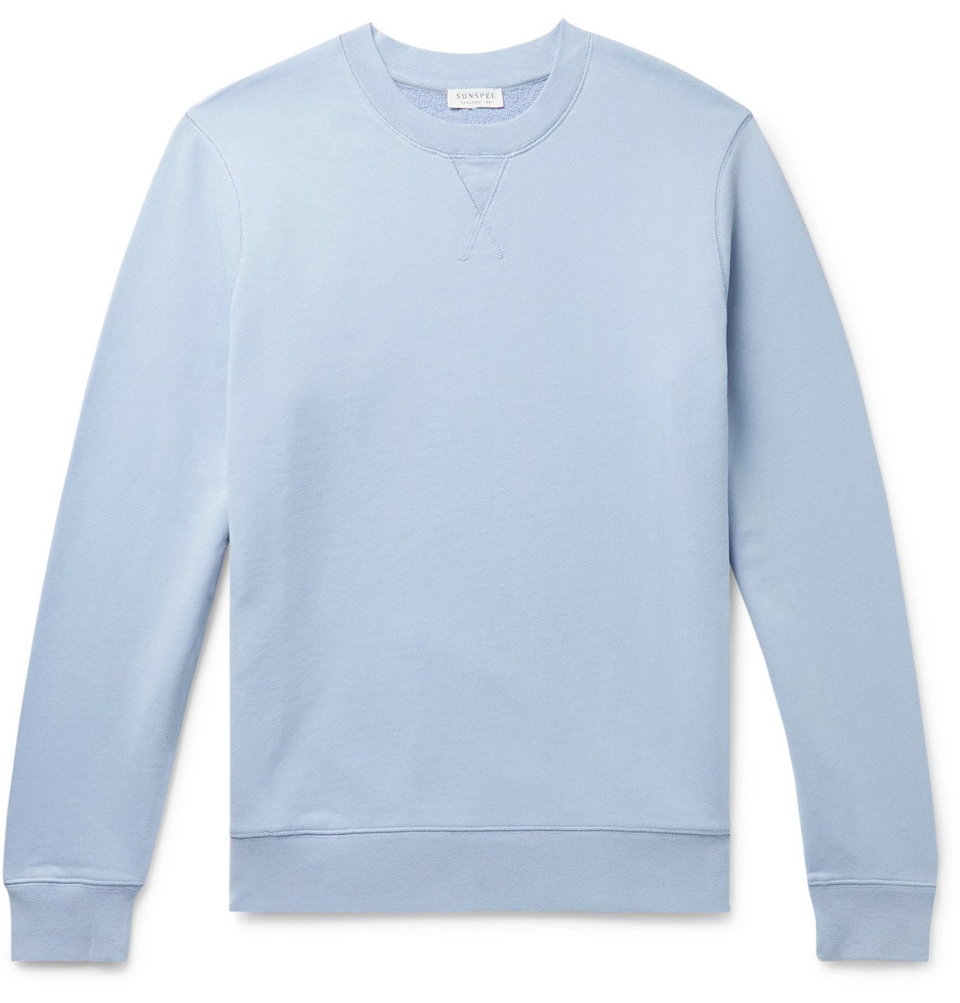 beweeglijkheid het ergste invoegen SUNSPEL - Loopback Cotton-Jersey Sweatshirt - Blue Sunspel