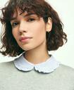 Brooks Brothers Women's Cotton Removable Collar Sweater | Grey Heather