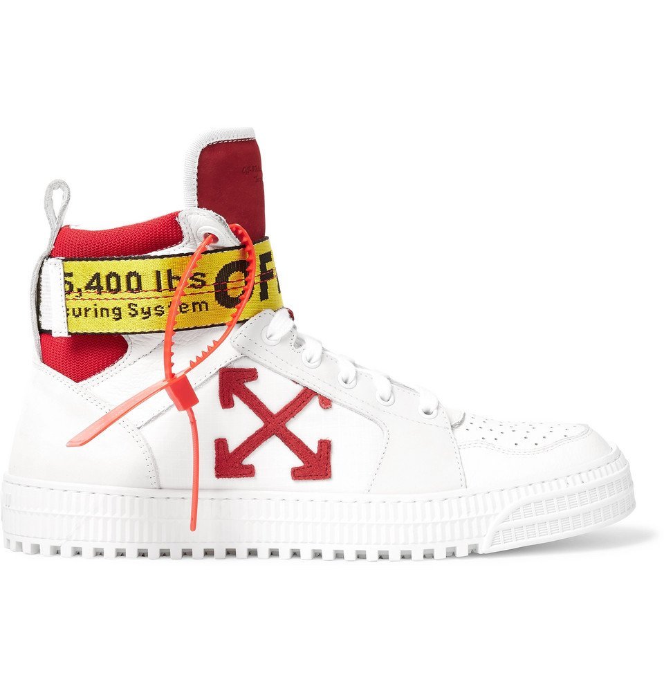off white suede industrial sneakers