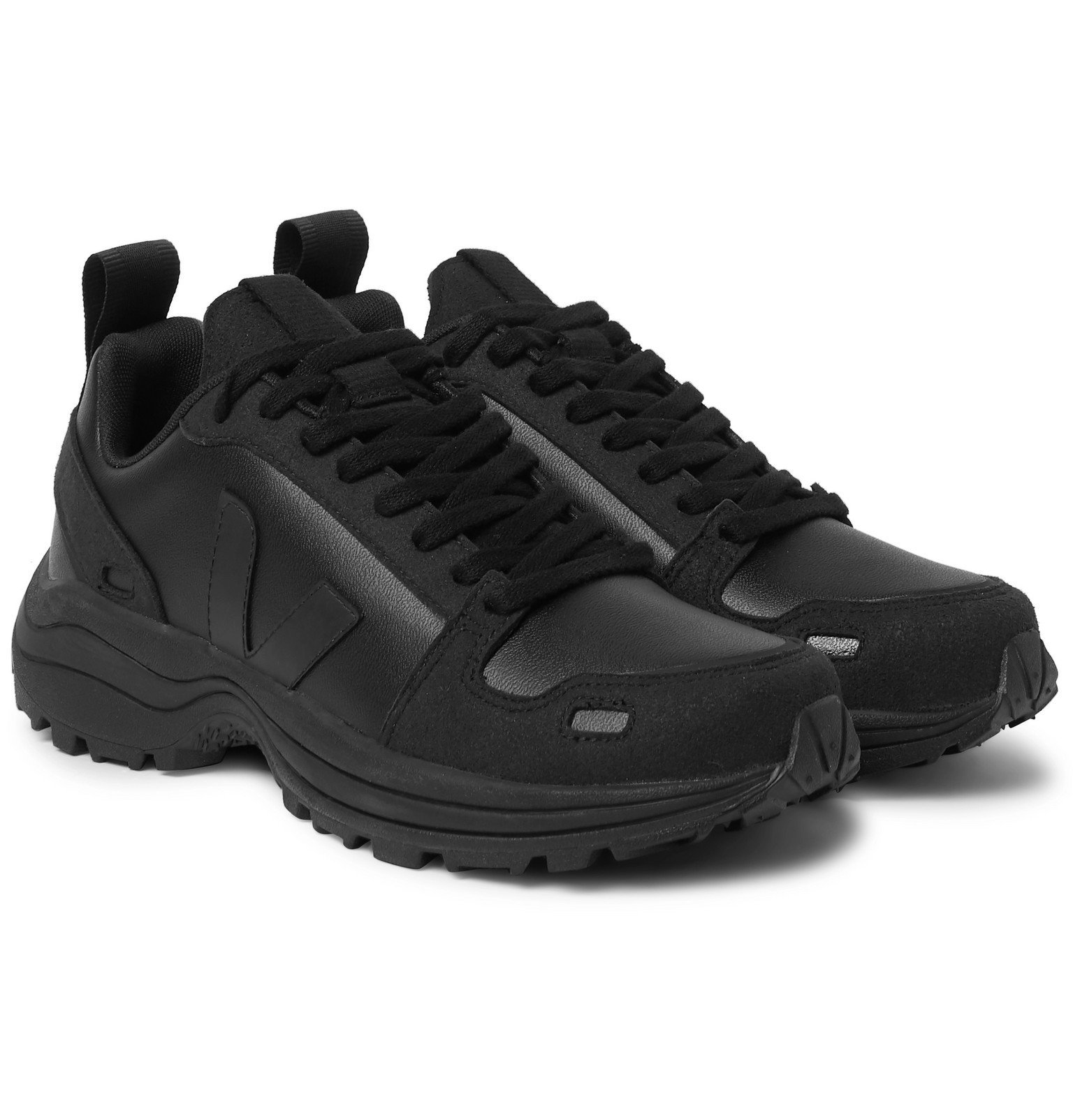 Rick Owens - Veja Venturi Vegan Suede-Trimmed Faux Leather Sneakers ...