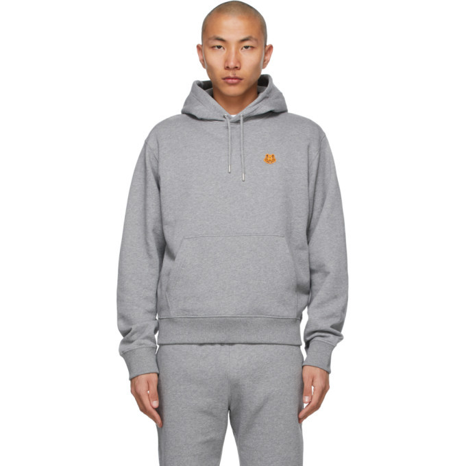 Kenzo Grey Tiger Crest Hoodie Kenzo