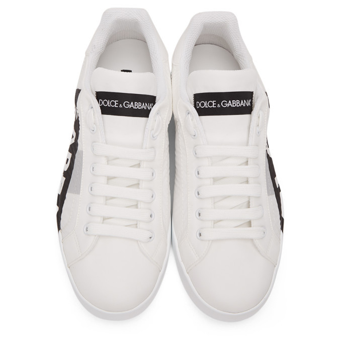 Dolce and Gabbana White Nylon Portofino Sneakers Dolce & Gabbana