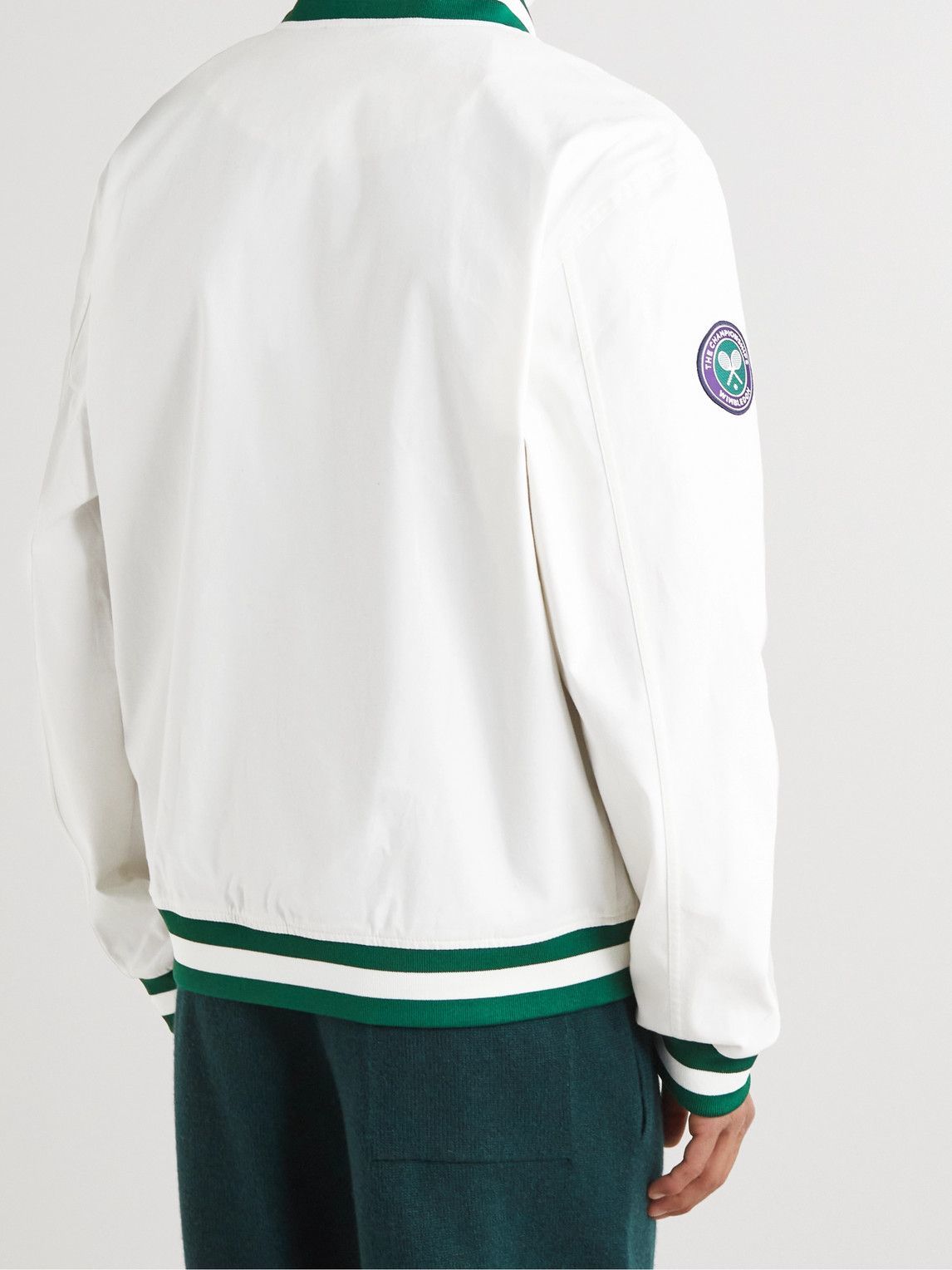 Polo Ralph Lauren - Wimbledon Logo-Embroidered Stretch-Cotton Twill Bomber Jacket - White
