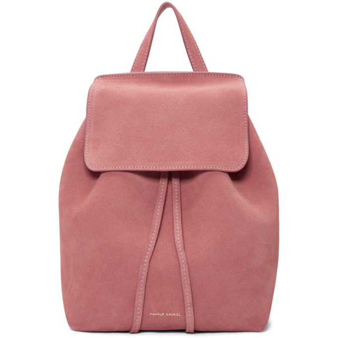 pink suede backpack